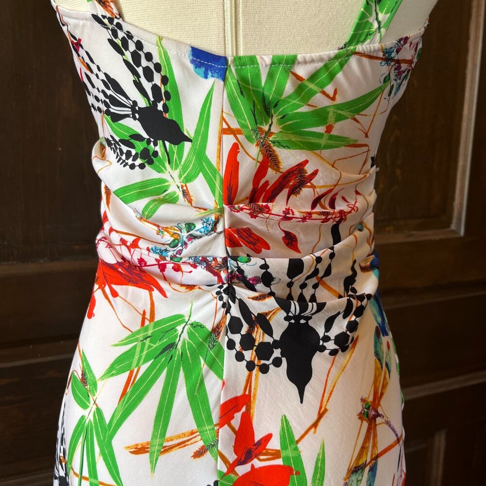 Diane von Furstenberg Dress Silk Blend Dragonfly Bird Floral Multicolor Size 6 - Picture 13 of 15